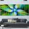 Designart - Rotating Fractal Green Star - Floral Canvas Art Print